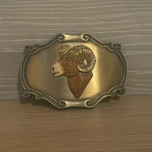 1978 Raintree Big Horn Ram Brass Belt Buckle